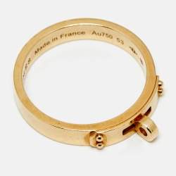 Pre Owned  Hermes Kelly 18K Rose Gold Narrow Band Ring Size 53