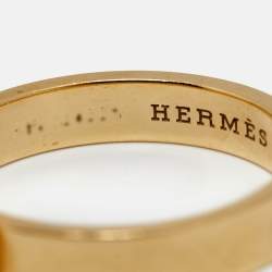 Pre Owned  Hermes Kelly 18K Rose Gold Narrow Band Ring Size 53