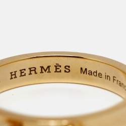 Pre Owned  Hermes Kelly 18K Rose Gold Narrow Band Ring Size 53
