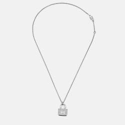 Pre Owned Hermes Amulettes Constance Diamond 18k White Gold Pendant Necklace
