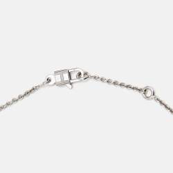 Pre Owned Hermes Amulettes Constance Diamond 18k White Gold Pendant Necklace