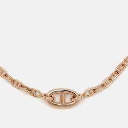 Pre Owned Hermes Farandole 18k Rose Gold Chaine d'ancre Link Toggle Bracelet