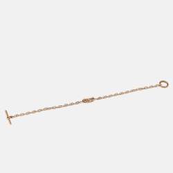 Pre Owned Hermes Farandole 18k Rose Gold Chaine d'ancre Link Toggle Bracelet