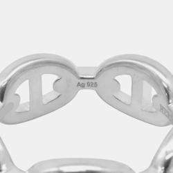 Pre Owned Hermes Chaine D'Ancre Anchene Silver 925 Ring EU 54