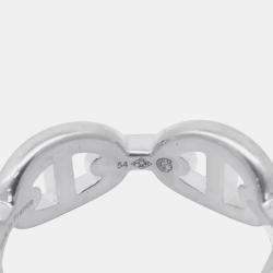 Pre Owned Hermes Chaine D'Ancre Anchene Silver 925 Ring EU 54