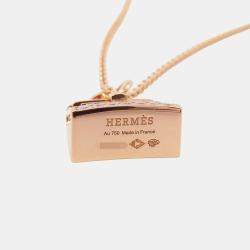 Pre Owned Hermes Amulette Kelly 18K Rose Gold Pendant