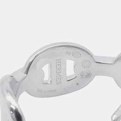 Pre Owned Hermes Chaine D'Ancre Earrings Silver 925