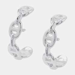 Pre Owned Hermes Chaine D'Ancre Earrings Silver 925