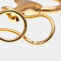 Pre Owned Hermes Horsebit Earrings No Stone 18K Pink Gold Drop Earrings