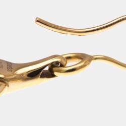 Pre Owned Hermes Horsebit Earrings No Stone 18K Pink Gold Drop Earrings