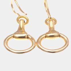 Pre Owned Hermes Horsebit Earrings No Stone 18K Pink Gold Drop Earrings