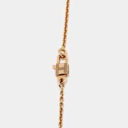 مملوكة مسبقًا Hermes Amulette Kelly Diamonds 18k Rose Gold Necklace