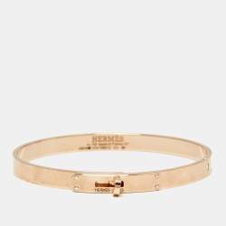 Pre Owned Hermes Kelly Diamonds 18k Rose Gold Small Model Bracelet