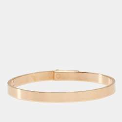 Pre Owned Hermes Kelly Diamonds 18k Rose Gold Small Model Bracelet