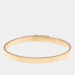 Pre Owned Hermes Kelly Bangle 4P Diamond Pink Gold 18K Diamond Bangle Pink Gold