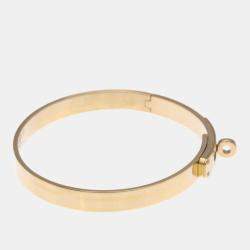 Pre Owned Hermes Kelly Bangle 4P Diamond Pink Gold 18K Diamond Bangle Pink Gold
