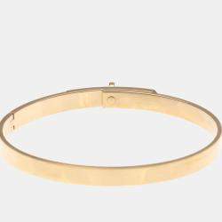 Pre Owned Hermes Kelly Bangle 4P Diamond Pink Gold 18K Diamond Bangle Pink Gold