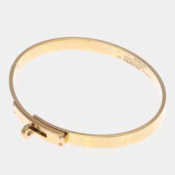 Pre Owned Hermes Kelly Bangle 4P Diamond Pink Gold 18K Diamond Bangle Pink Gold