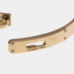 Pre Owned Hermes Kelly Bangle 4P Diamond Pink Gold 18K Diamond Bangle Pink Gold