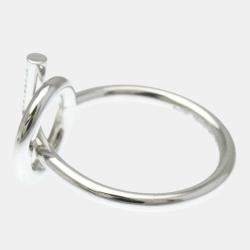 Pre Owned Hermes Diamond Ring White Gold 18K Fashion Diamond Band Ring Silver EU 54
