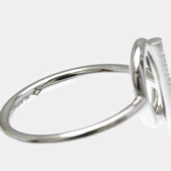 Pre Owned Hermes Diamond Ring White Gold 18K Fashion Diamond Band Ring Silver EU 54