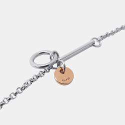 Pre Owned Hermes Ex Libris Necklace Size Pm K18Pg
