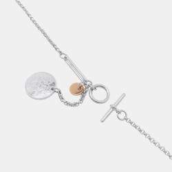 Pre Owned Hermes Ex Libris Necklace Size Pm K18Pg