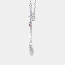 Pre Owned Hermes Ex Libris Necklace Size Pm K18Pg
