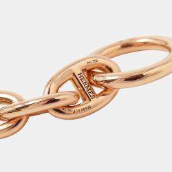 Pre Owned Hermes Chaine D'Ancre Bracelet 18 Frames Size Pm 18K Pink Gold