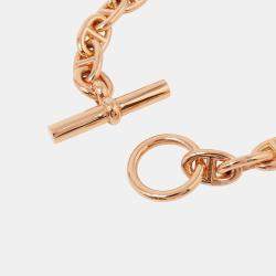 Pre Owned Hermes Chaine D'Ancre Bracelet 18 Frames Size Pm 18K Pink Gold
