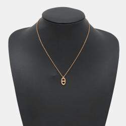 Pre Owned Hermes Chaine D'Ancre Farandole Necklace Size PM 18K Pink Gold