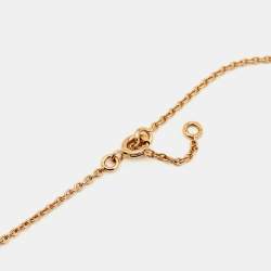 Pre Owned Hermes Diamond Charm Constance Amulette 18K Rose Gold Pendant Necklace