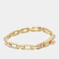 Pre Owned Hermes Gold-Diamond Kelly Chaine Bracelet