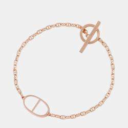 Pre Owned Hermes Chaine D'Ancre Bracelet Verso Size St K18Pg Ceramic