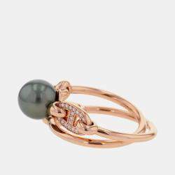 �مملوكة مسبقًا Hermes Albertine Chaine D'Ancre Double  18K Pink Gold Ring Size EU 51