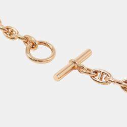 مملوكة مسبقًا قلادة هيرميس شاين دانكر 62 إطار حجم تيمب 18k ذهب وردي