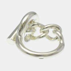 مملوكة مسبقًا Hermes Croisette Ring Silver Fashion No Stone Band Ring Silver EU 51
