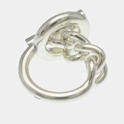 مملوكة مسبقًا Hermes Croisette Ring Silver Fashion No Stone Band Ring Silver EU 51