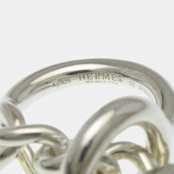 مملوكة مسبقًا Hermes Croisette Ring Silver Fashion No Stone Band Ring Silver EU 51
