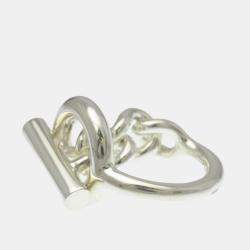 مملوكة مسبقًا Hermes Croisette Ring Silver Fashion No Stone Band Ring Silver EU 51