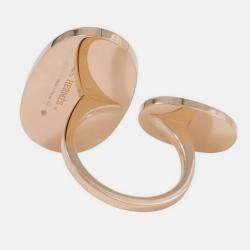 مملوكة مسبقًا خاتم هيرمس شين دو أنكر فيرسو مقاس كبير جداً 55 / #15 ذهب وردي عيار 18 سيراميك