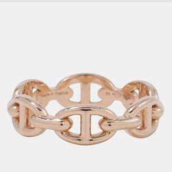 مملوكة مسبقًا Hermes Chaine D'Ancre Anchene Ring Size Pm/55/#15 18K Pink Gold
