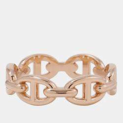 مملوكة مسبقًا Hermes Chaine D'Ancre Anchene Ring Size Pm/55/#15 18K Pink Gold