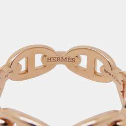 مملوكة مسبقًا Hermes Chaine D'Ancre Anchene Ring Size Pm/55/#15 18K Pink Gold