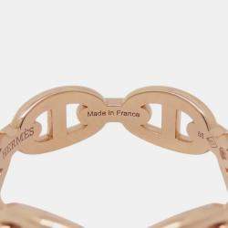 مملوكة مسبقًا Hermes Chaine D'Ancre Anchene Ring Size Pm/55/#15 18K Pink Gold