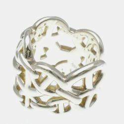 مملوكة مسبقًا خاتم هيرميس شين دانكر فضة 925 موضة بدون حجرة فضة