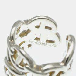 مملوكة مسبقًا خاتم هيرميس شين دانكر فضة 925 موضة بدون حجرة فضة