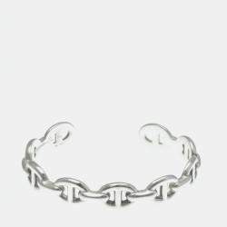 مملوكة مسبقًا Hermes Chaine D'Ancre Silver 925 No Stone Bangle Silver