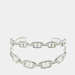مملوكة مسبقًا Hermes Chaine D'Ancre Silver 925 No Stone Bangle Silver