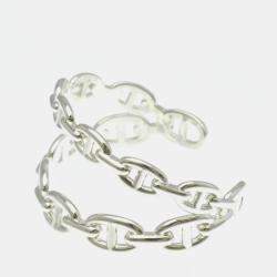مملوكة مسبقًا Hermes Chaine D'Ancre Silver 925 No Stone Bangle Silver